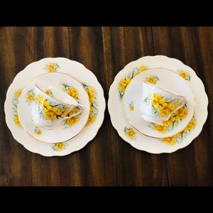 6pc Yellow Poppies,Royal Kent Handcrafted England,